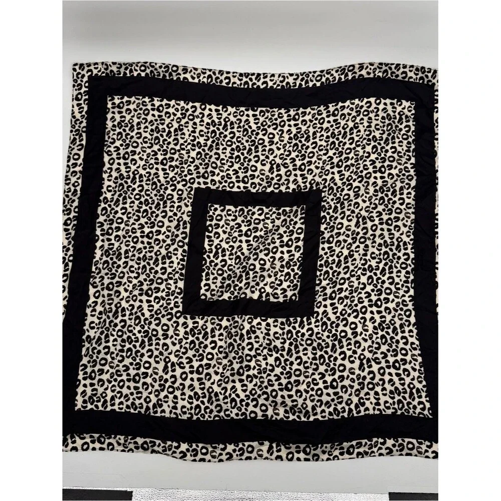A New Day Silk Animal Print Scarf Accessory Large Square Overlay Leopard